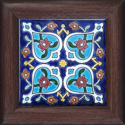 Carreau en céramique persane décoratif encadré- Sonati