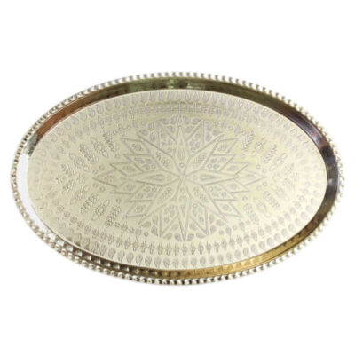 Plat de Service Persan en Cuivre Traditionnellement Martelé G47