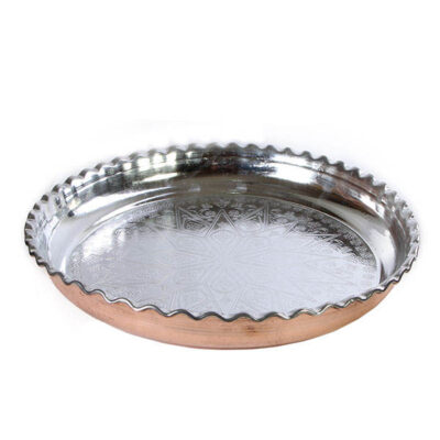 Plat de Service Persan en Cuivre Traditionnellement Martelé G89