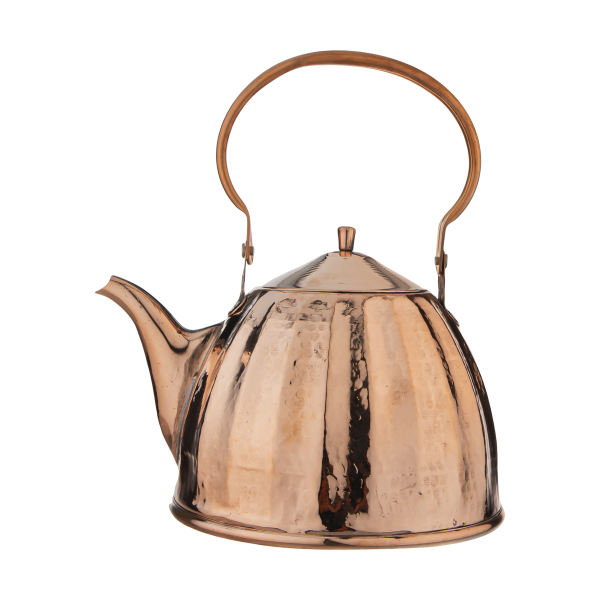 Bouilloire en cuivre persan durable pour cuisinière traditionnelle martelée Nardon