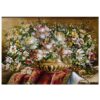Tapis persan figuratif noué à la main de Tabriz représentant un vase de fleurs