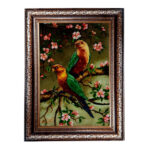 Tapis persan figuratif noué à la main de Tabriz représentant un perroquet