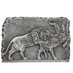 Réplique légendaire d’inscription – Guerre entre lion et vache inspirée de l’Antiquité perse