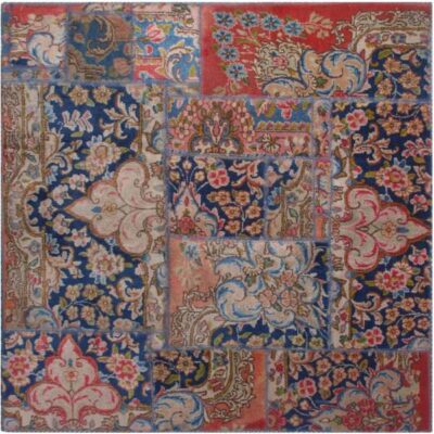 Tapis patchwork noué à la main persan vintage Hami