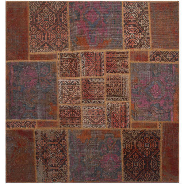 Tapis patchwork noué à la main persan vintage Lida