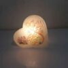 Lampe en sel en forme de cœur islamique artisanale avec calligraphie du verset Wa In Yakad