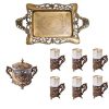 Service à thé persan, modèle bronze antique