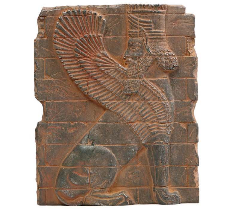 Réplique d’inscription – Lion ailé en briques inspirée de l’Antiquité perse