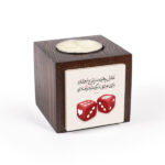 Porte-bougie en bois persan cube Eshgh