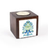 Porte-bougie en bois persan cube Oiseaux (2x)