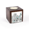 Porte-bougie en bois persan cube Œil bleu (2x)