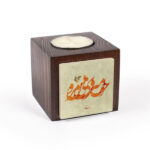 Porte-bougie en bois persan cube Poisson (2x)