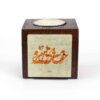 Porte-bougie en bois persan cube Poisson (2x)