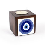 Porte-bougie en bois persan cube Cheshm Zakhm (2x)