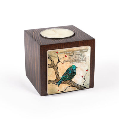 Porte-bougie en bois persan cube Parand (2x)