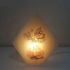 Lampe en sel en forme de diamant islamique artisanale avec calligraphie du verset Wa In Yakad