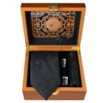Ensemble Cravate, Pochette & Boutons de Manchette pour Homme – Noir II de Luxe