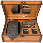Ensemble Cravate, Pochette & Boutons de Manchette pour Homme – Marron de Luxe