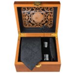 Ensemble Cravate, Pochette & Boutons de Manchette pour Homme – Noir de Luxe