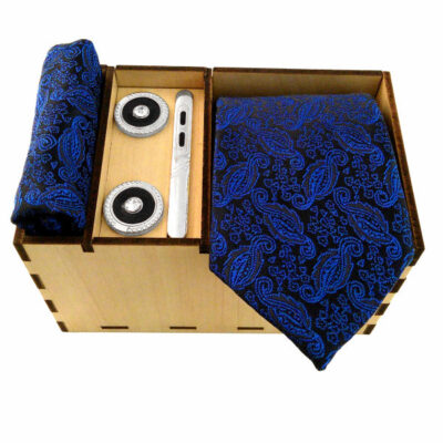 Ensemble Cravate, Pochette & Boutons de Manchette pour Homme – Océan de Luxe