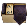 Ensemble Cravate, Pochette & Boutons de Manchette pour Homme - Violet de Luxe