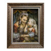 Hand-Knotted Persian Pictorial Rug from Tabriz Depicting Mother's Seal