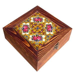 Boîte Organisatrice de Sachets de Thé en Bois avec Coffres Persan Bita