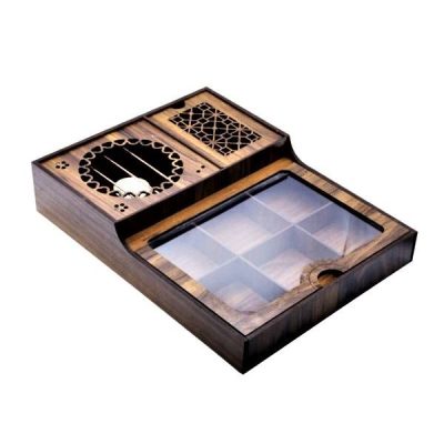 Boîte de Rangement pour Sachets de Thé en Bois avec Tiroirs Mahta