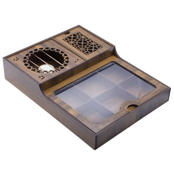 Boîte de Rangement pour Sachets de Thé en Bois avec Chauffe-Sachet Nescafe