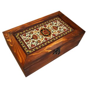 Boîte Organisatrice de Sachets de Thé en Bois avec Coffres Persan Soren II