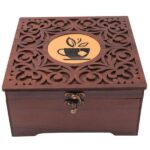 Boîte Organisatrice de Sachets de Thé en Bois avec Coffres Persan Karen