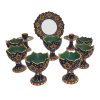 Set Haft-sin en céramique élégant Minakari pour Nowruz, le Nouvel An persan Vert