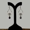 Boucles d'oreilles en argent persan Gravées avec Pierre d'Améthyste
