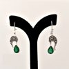 Boucles d'oreilles en argent persan Gravées avec Pierre Synthétique
