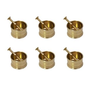 Set de Mortier & Pilon en Laiton Style Persan Traditionnel Farahani (6X)