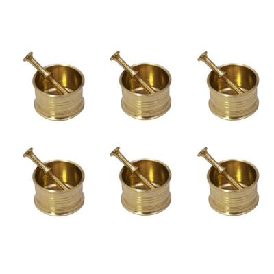 Set de Mortier & Pilon en Laiton Style Persan Traditionnel Farahani (6X)