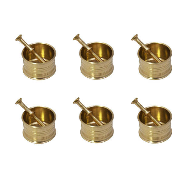 Set de Mortier & Pilon en Laiton Style Persan Traditionnel Farahani (6X)