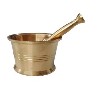 Set de Mortier & Pilon en Laiton Style Persan Traditionnel Mehrara II