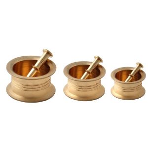 Set de Mortier & Pilon en Laiton Style Persan Traditionnel Minimal (3X)