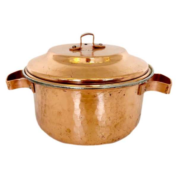 Marmite en cuivre persan - Style de cuisson martelé traditionnel Darya