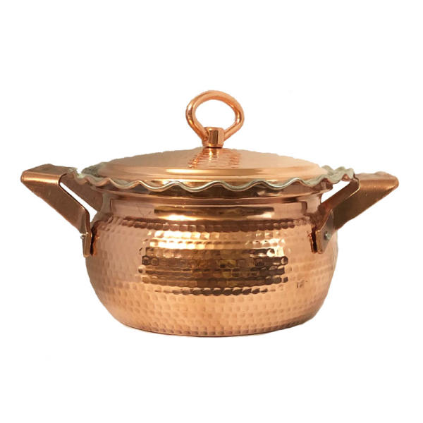 Marmite en cuivre persan - Style de cuisson martelé traditionnel Rosegold