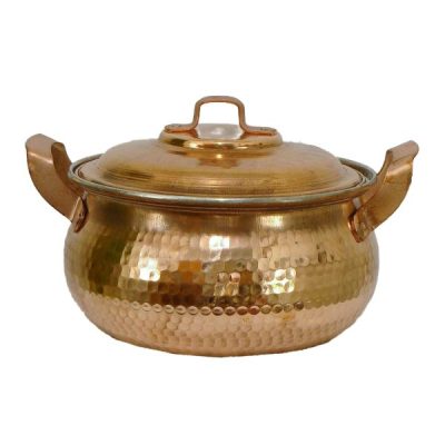Marmite en cuivre persan – Style de cuisson martelé traditionnel Rosegold II