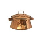 Marmite en cuivre persan – Style de cuisson martelé traditionnel Rond II