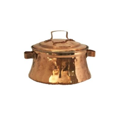 Marmite en cuivre persan – Style de cuisson martelé traditionnel Rond II