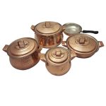 Marmite en cuivre persan – Style de cuisson martelé traditionnel Sitara, Ensemble de 9