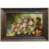 Tapis persan figuratif noué à la main de Tabriz représentant des roses