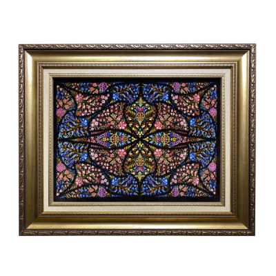 Tapis mural persan fait main de Tabriz représentant un Papillon
