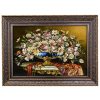 Hand-Knotted Persian Pictorial Rug from Tabriz Depicting Golzar Flowers