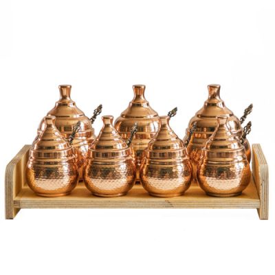 Bocal de stockage en cuivre fait main – Idéal pour l’organisation de cuisine – Set de 15