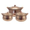 Marmite en cuivre persan - Style de cuisson martelé traditionnel Hiva, Ensemble de 3